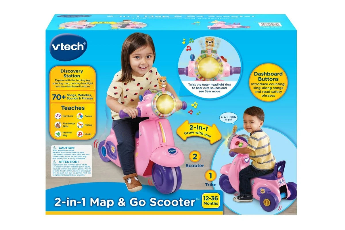 VTech 2-in-1 Ride and Balance Scooter Pink