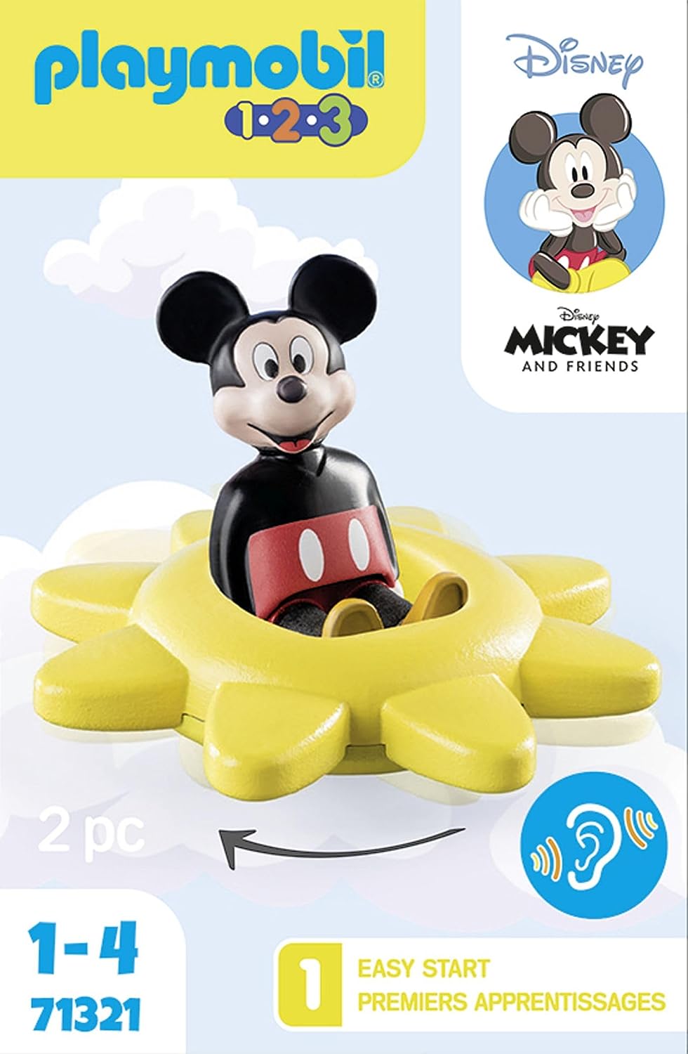 Playmobil 1.2.3 Disney 71698 Mickey 's Spinning Sun With Rattle Feature