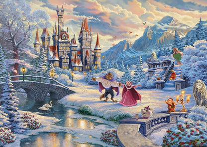 Thomas Kinkade Disney 1000 Puzzle Beauty and the Beast's Winter Enchantment