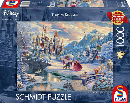 Thomas Kinkade Disney 1000 Puzzle Beauty and the Beast's Winter Enchantment