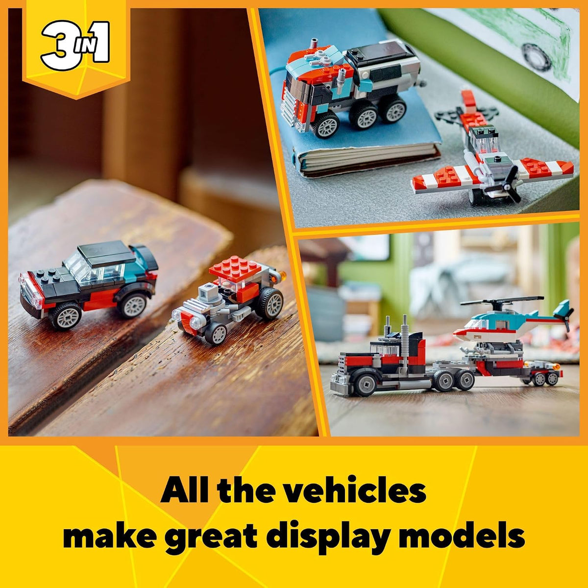 LEGO Creator 31146 Flatbed Truck with Helicopter