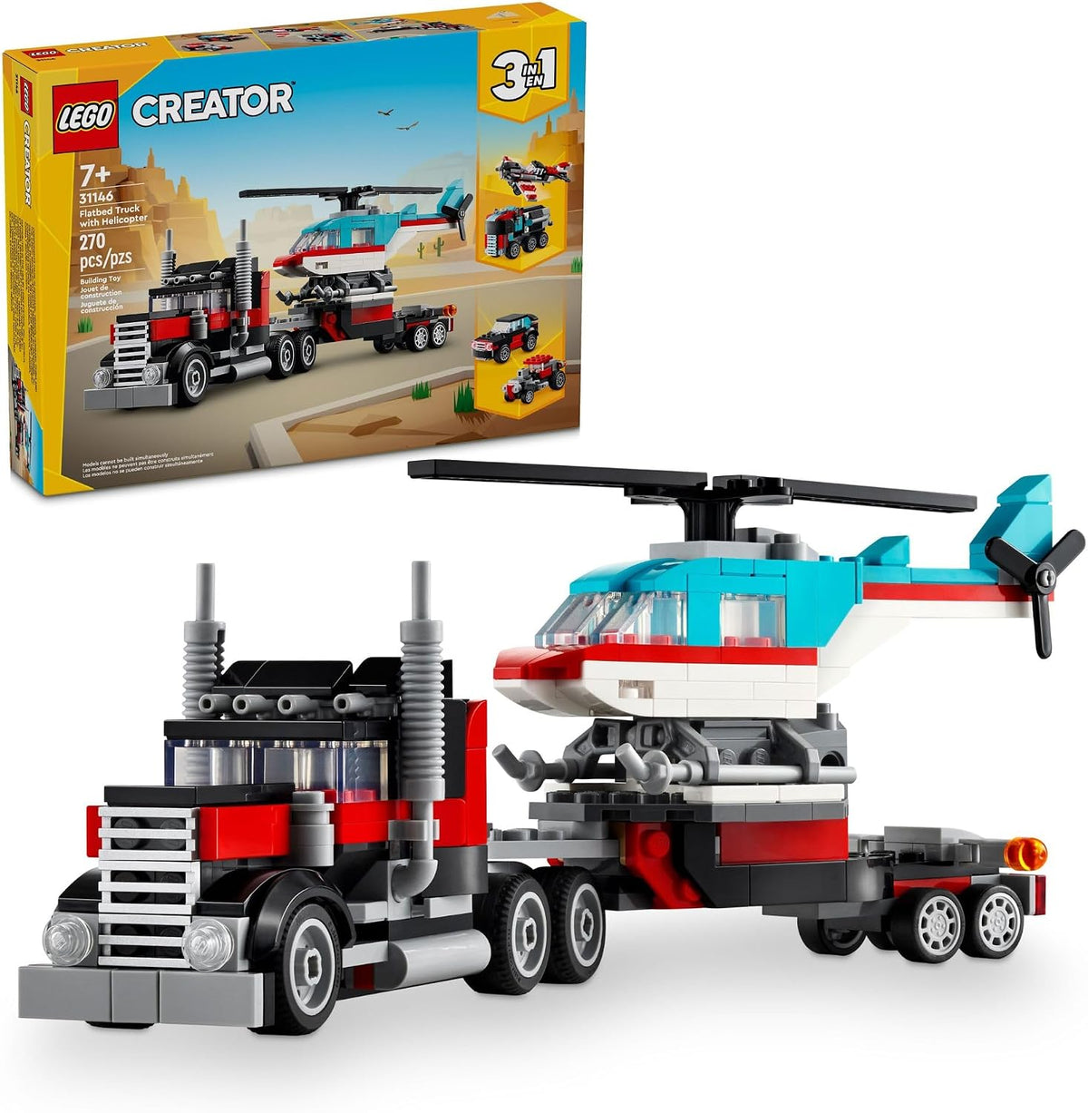 LEGO Creator 31146 Flatbed Truck with Helicopter
