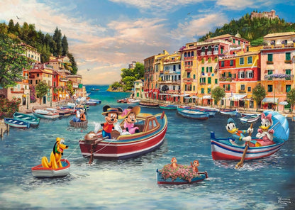 Thomas Kinkade Disney 1000 Puzzle Mickey and Minnie in Italy