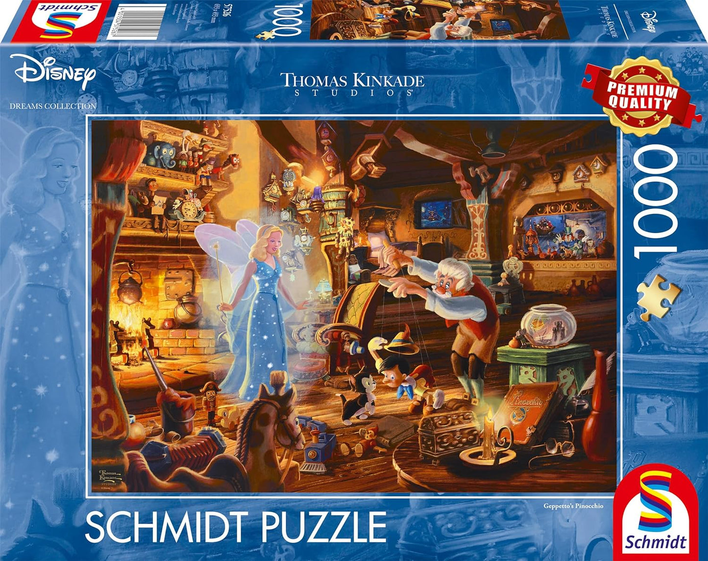 Thomas Kinkade Disney 1000 Puzzle Geppetto's Pinocchio