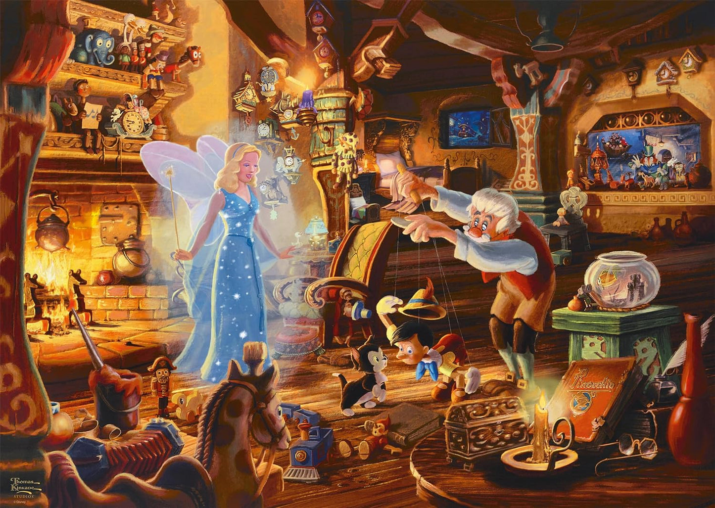 Thomas Kinkade Disney 1000 Puzzle Geppetto's Pinocchio