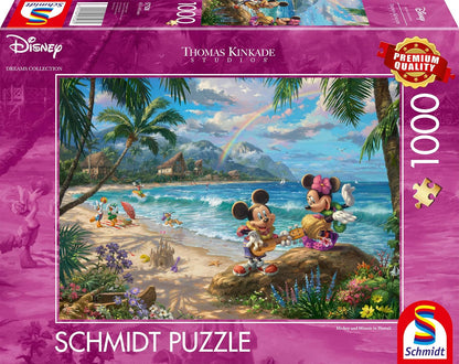 Thomas Kinkade Disney 1000 Puzzle Mickey and Minnie in Hawaii