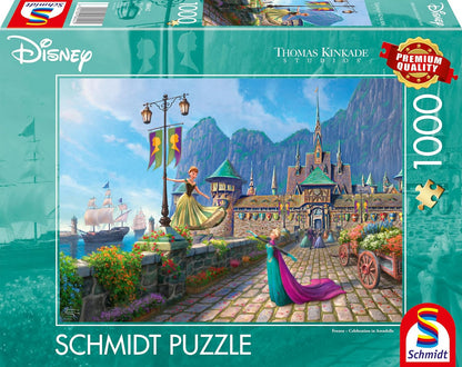 Thomas Kinkade Disney 1000 Puzzle Frozen Celebration in Arendelle