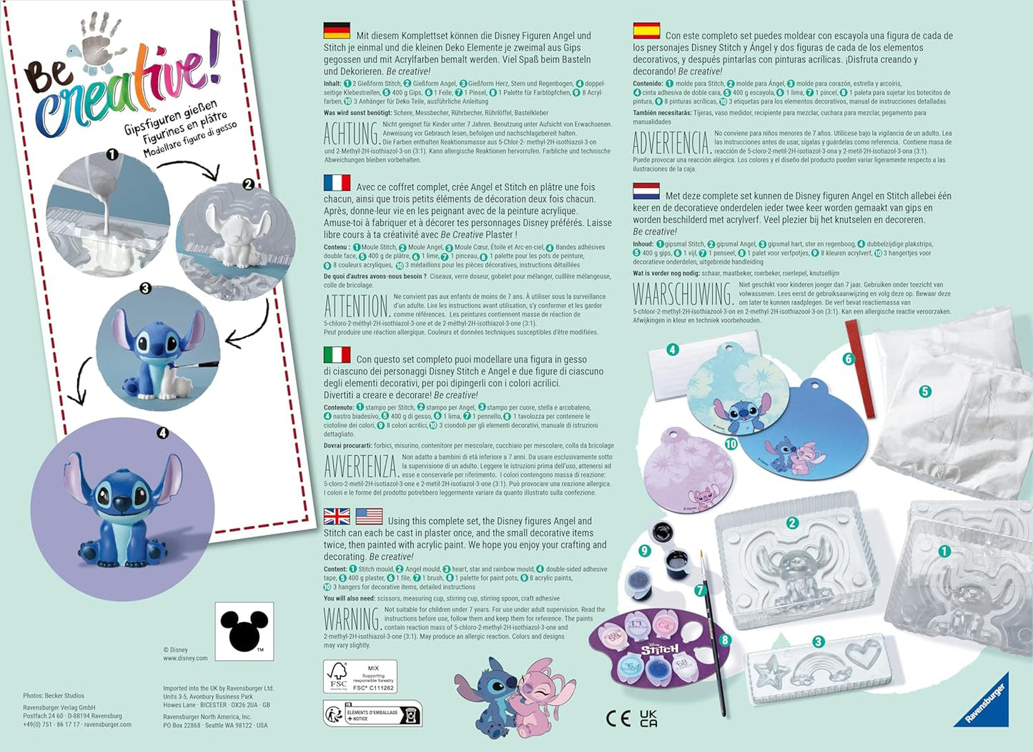 Be Creative Plaster Casting Craft Kit Stitch