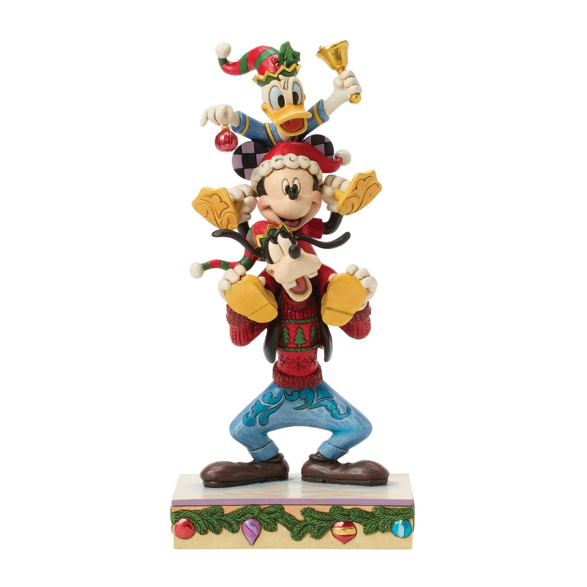 Disney Traditions 6018706 Mickey Goofy & Donald Holiday Pile Up