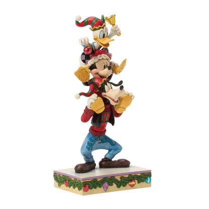 Disney Traditions 6018706 Mickey Goofy & Donald Holiday Pile Up