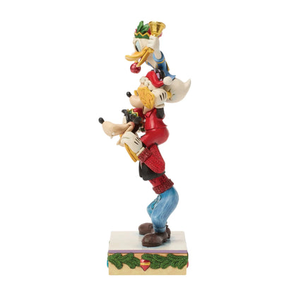 Disney Traditions 6018706 Mickey Goofy & Donald Holiday Pile Up