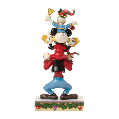 Disney Traditions 6018706 Mickey Goofy & Donald Holiday Pile Up