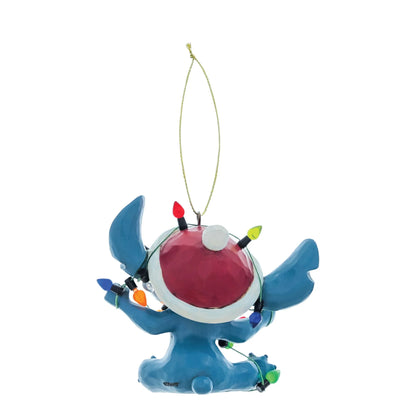 Disney Traditions Ornament 6017542 Stitch Wrapped in Christmas Lights