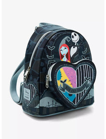 Loungefly Disney Mini Backpack - Jack and Sally Heart Pocket