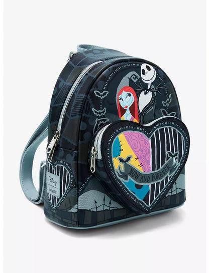 Loungefly Disney Mini Backpack - Jack and Sally Heart Pocket