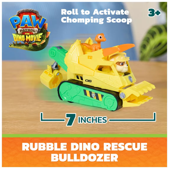 Paw Patrol The Dino Movie Vehicle Rubble Bulldozer
