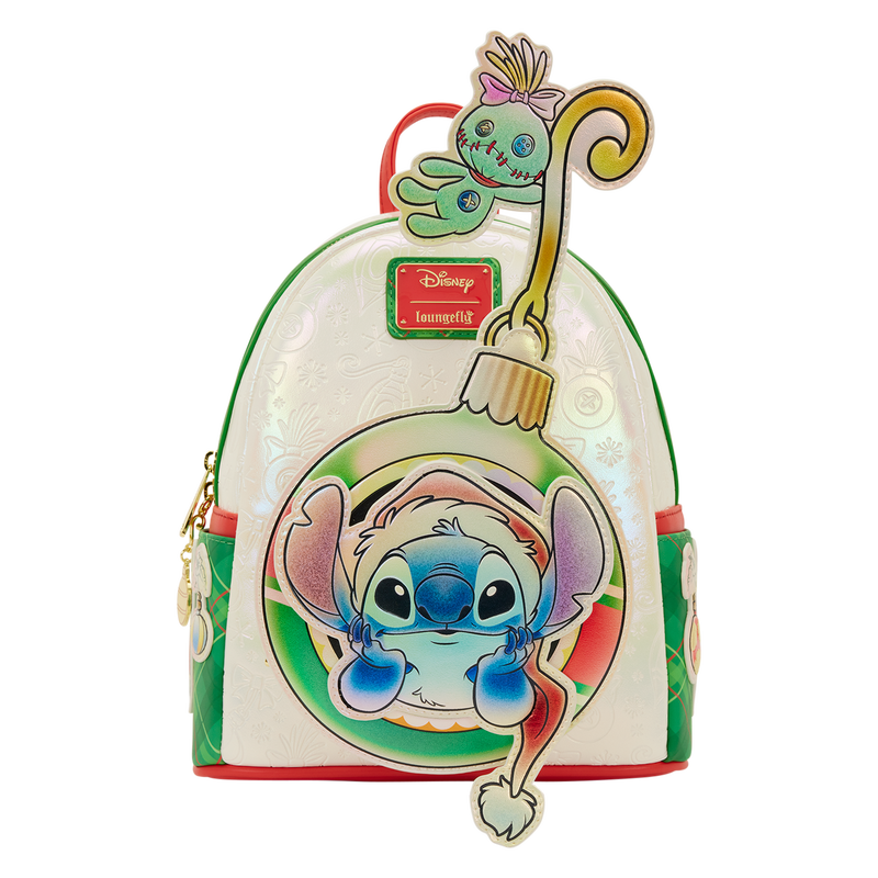 Loungefly Disney Mini Backpack - Stitch & Scrump Iridescent Holiday