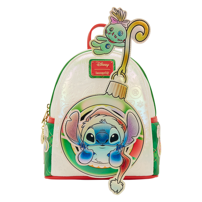Loungefly Disney Mini Backpack - Stitch & Scrump Iridescent Holiday