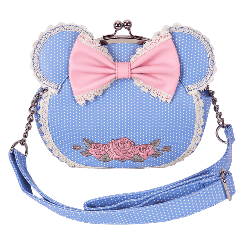 Loungefly Disney Cross Body Bag - Minnie Mouse Floral and Lace Kisslock