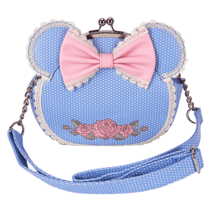 Loungefly Disney Cross Body Bag - Minnie Mouse Floral and Lace Kisslock