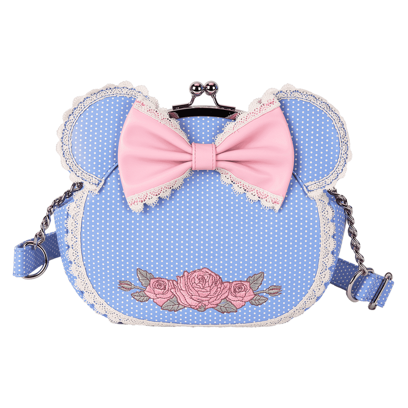 Loungefly Disney Cross Body Bag - Minnie Mouse Floral and Lace Kisslock