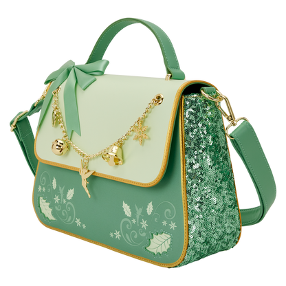 Loungefly Disney Cross Body Bag - Tinker Bell Holiday Sequin Crossbody Bag