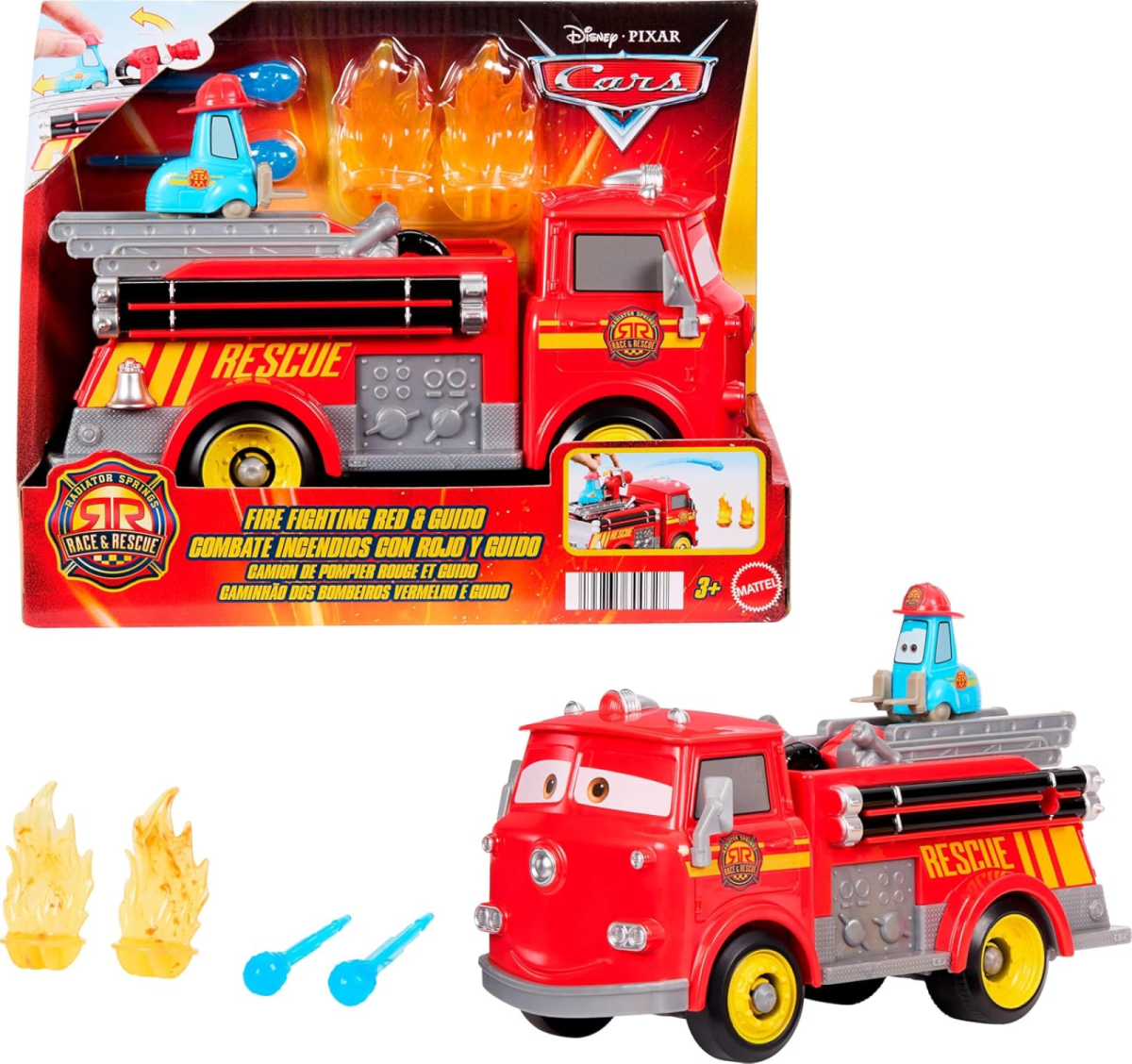 Disney Pixar Cars - Fire Fighting Red & Guido