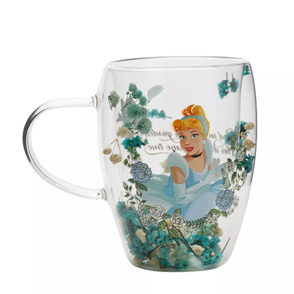 Disney Glass with Dried Flowers - Cinderella