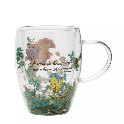 Disney Glass with Dried Flowers - Ariel