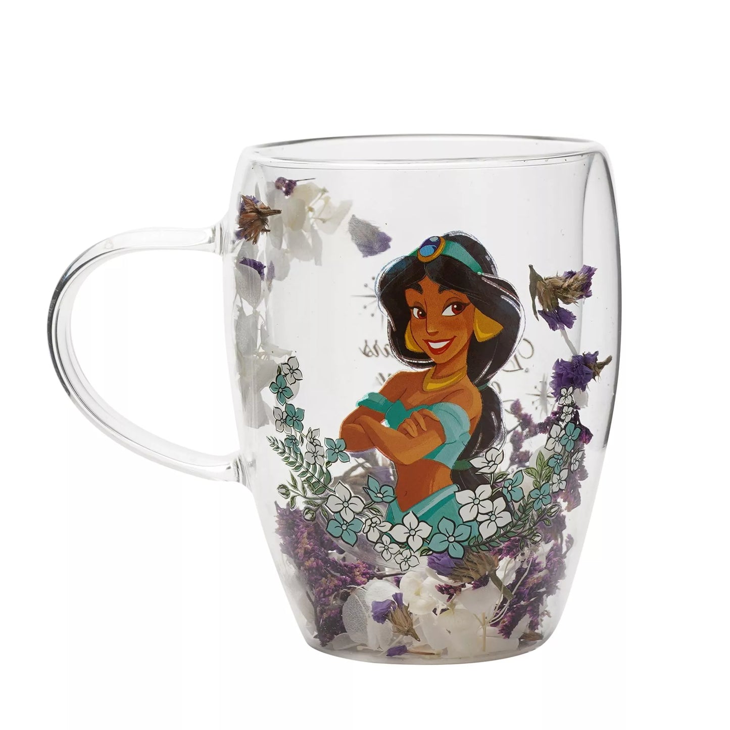 Disney Glass with Dried Flowers - Jasmine