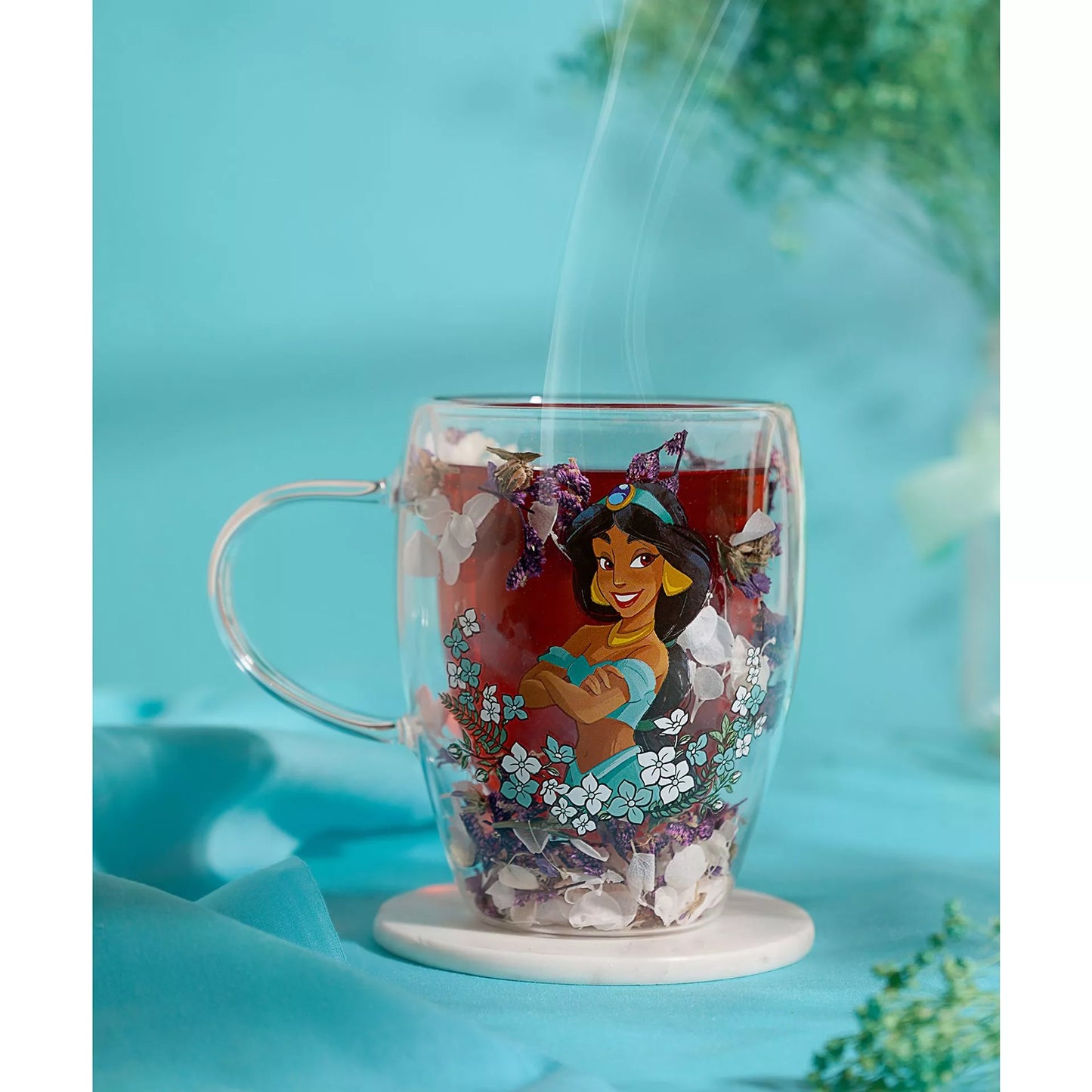 Disney Glass with Dried Flowers - Jasmine