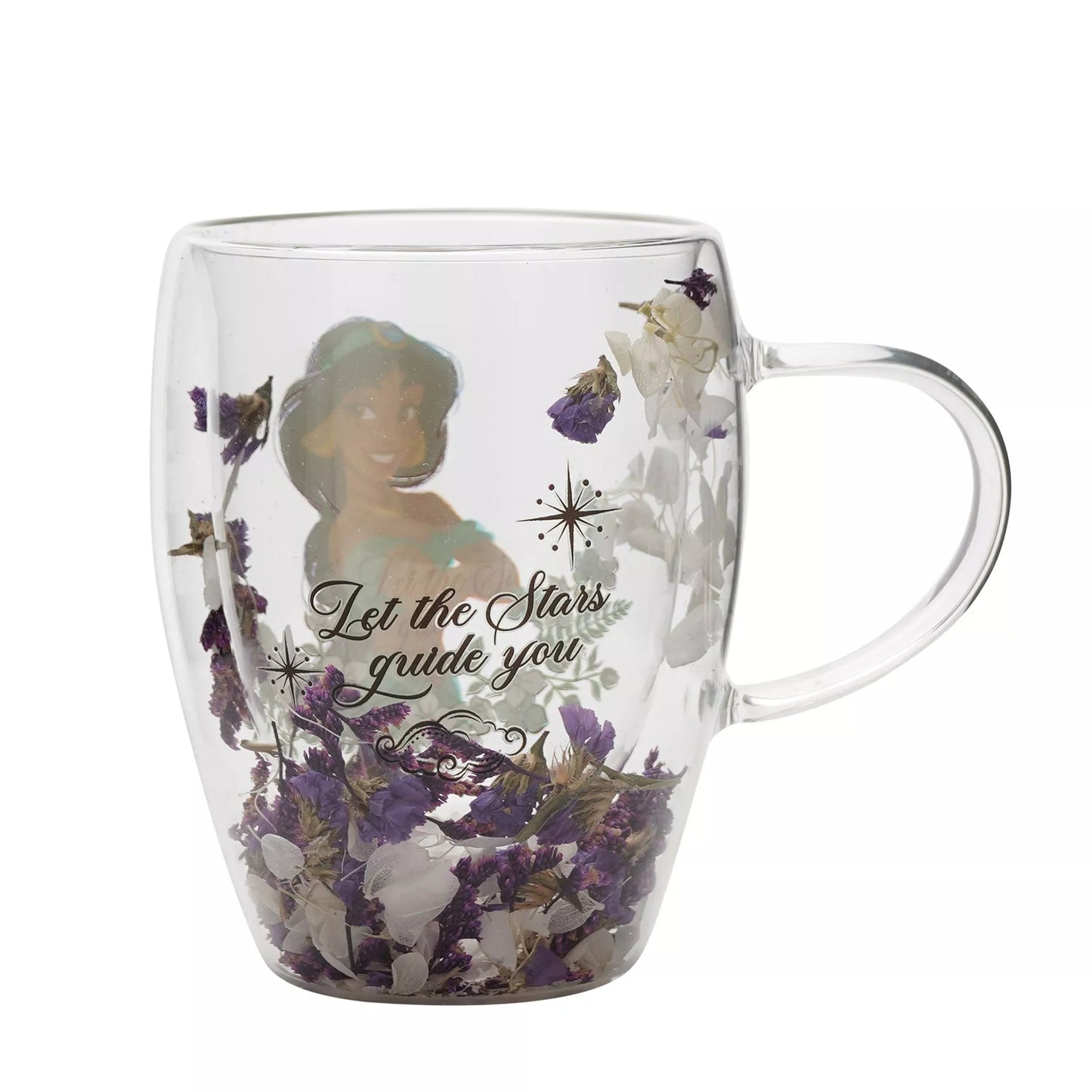 Disney Glass with Dried Flowers - Jasmine