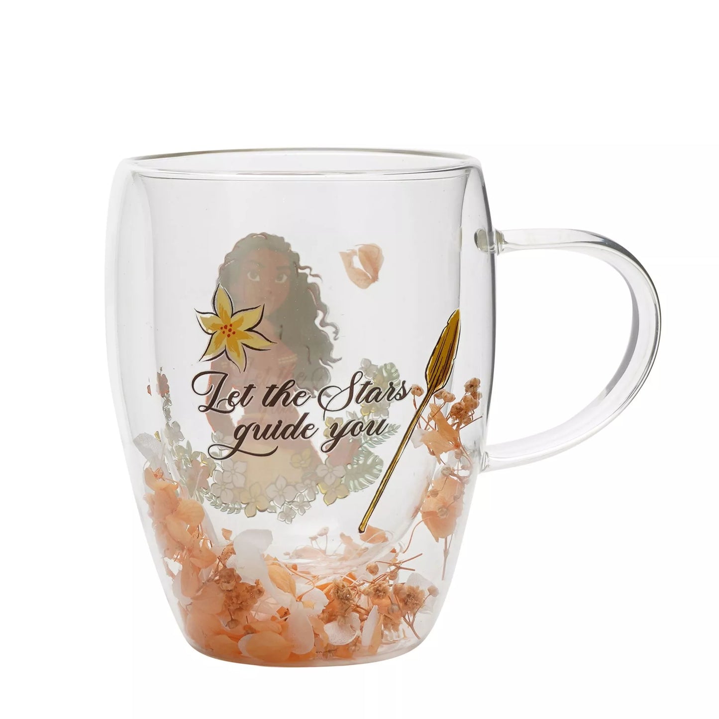 Disney Glass with Dried Flowers - Moana