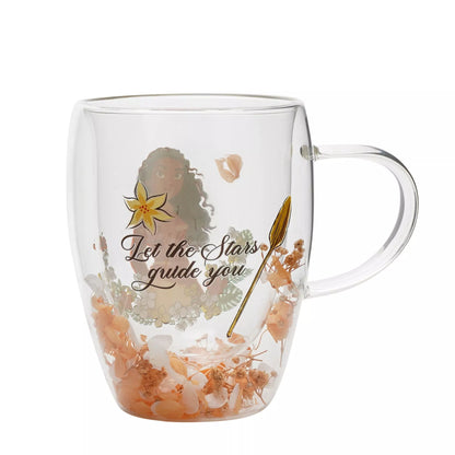 Disney Glass with Dried Flowers - Moana