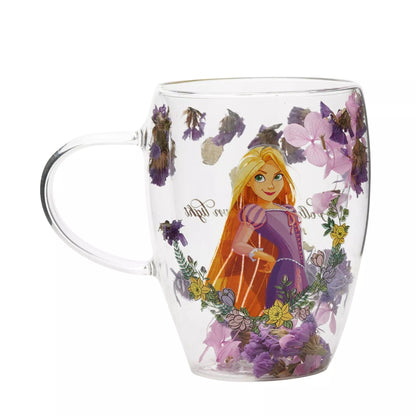 Disney Glass with Dried Flowers - Rapunzel