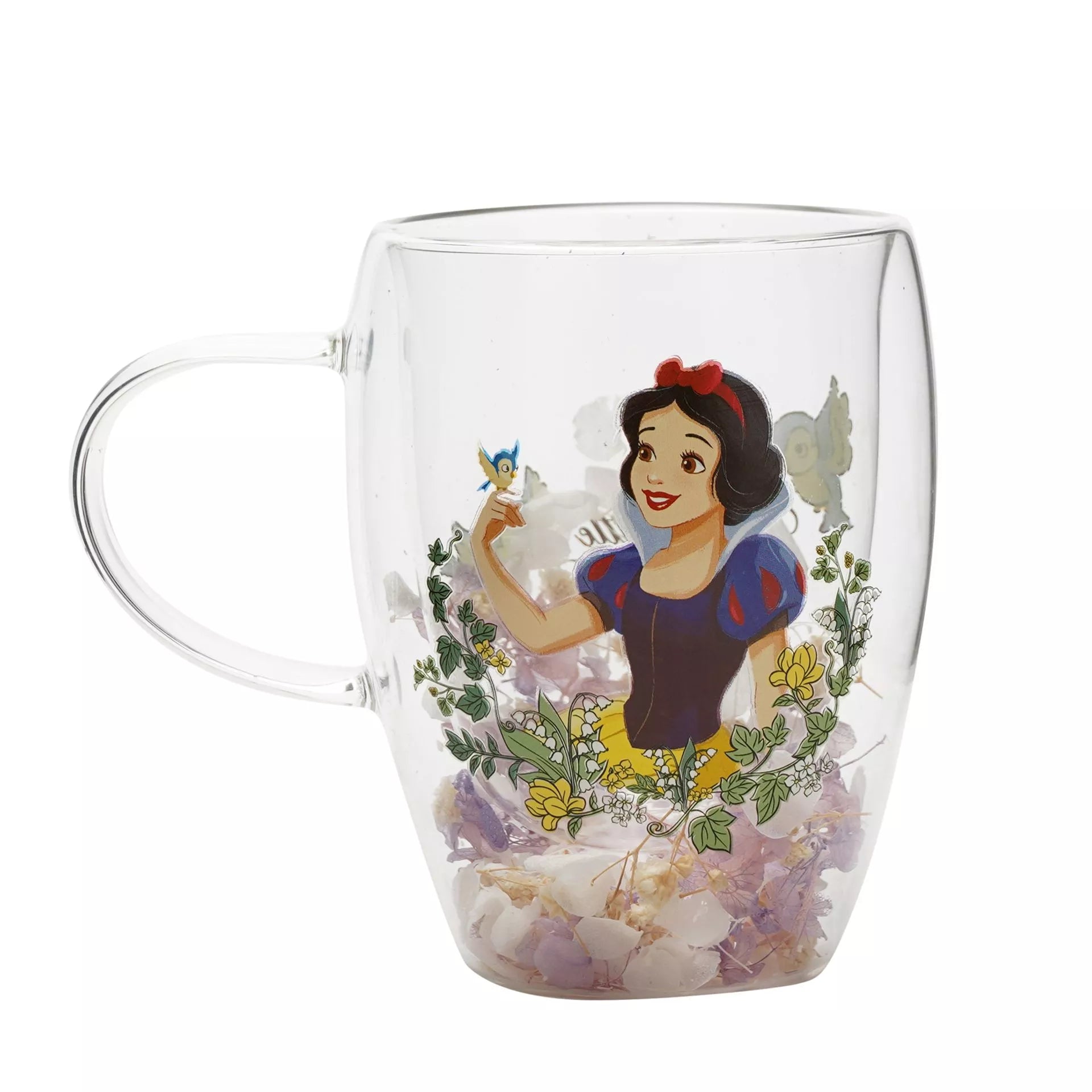 Disney Glass with Dried Flowers - Snow White