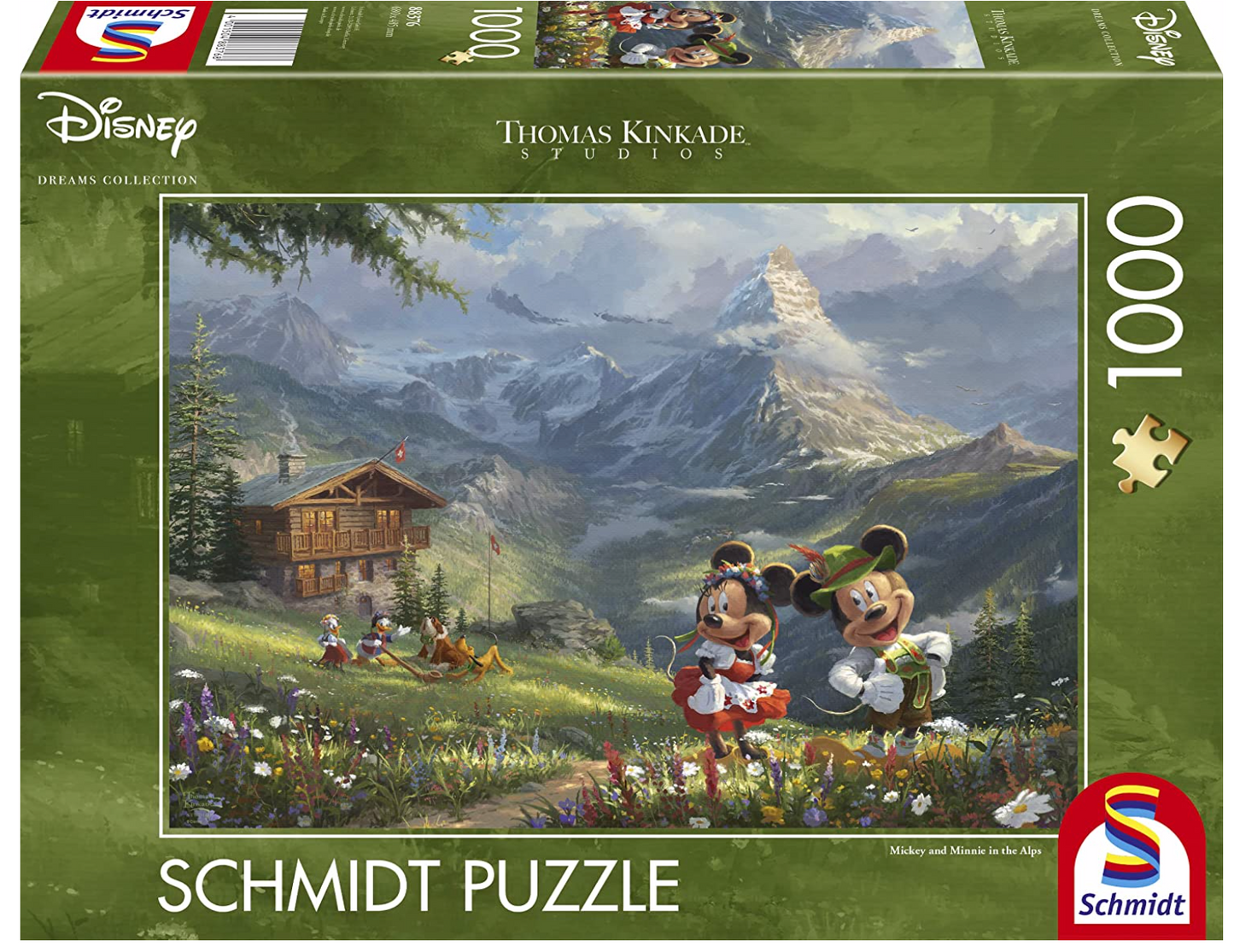 Thomas Kinkade Disney 1000 Puzzle Mickey and Minnie in the Alps