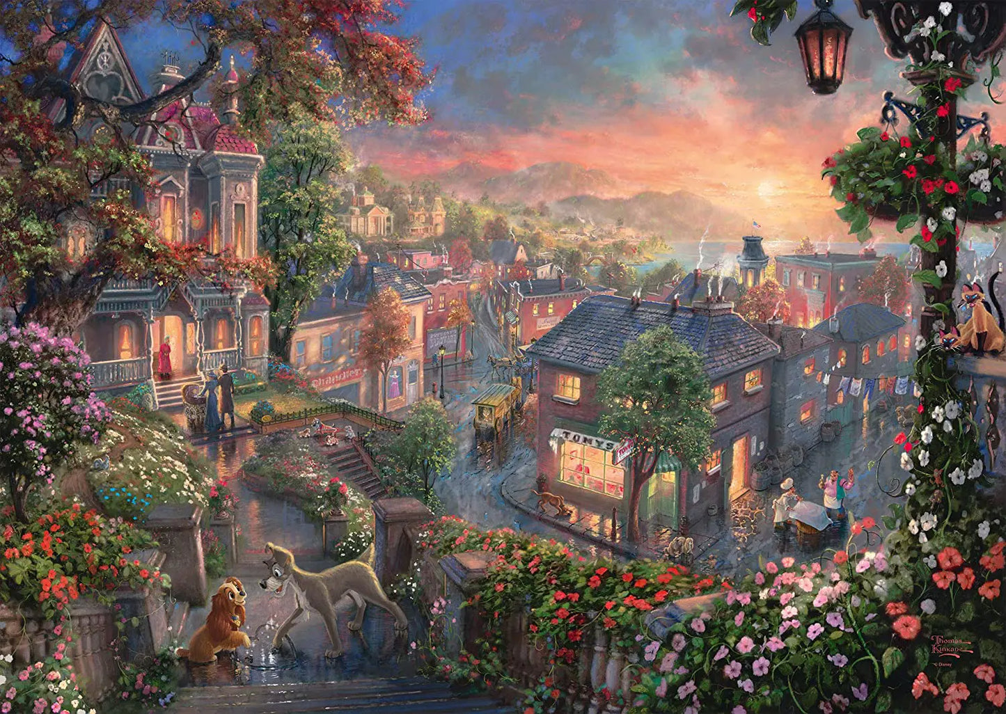 Thomas Kinkade Disney 1000 Puzzle Lady and the Tramp