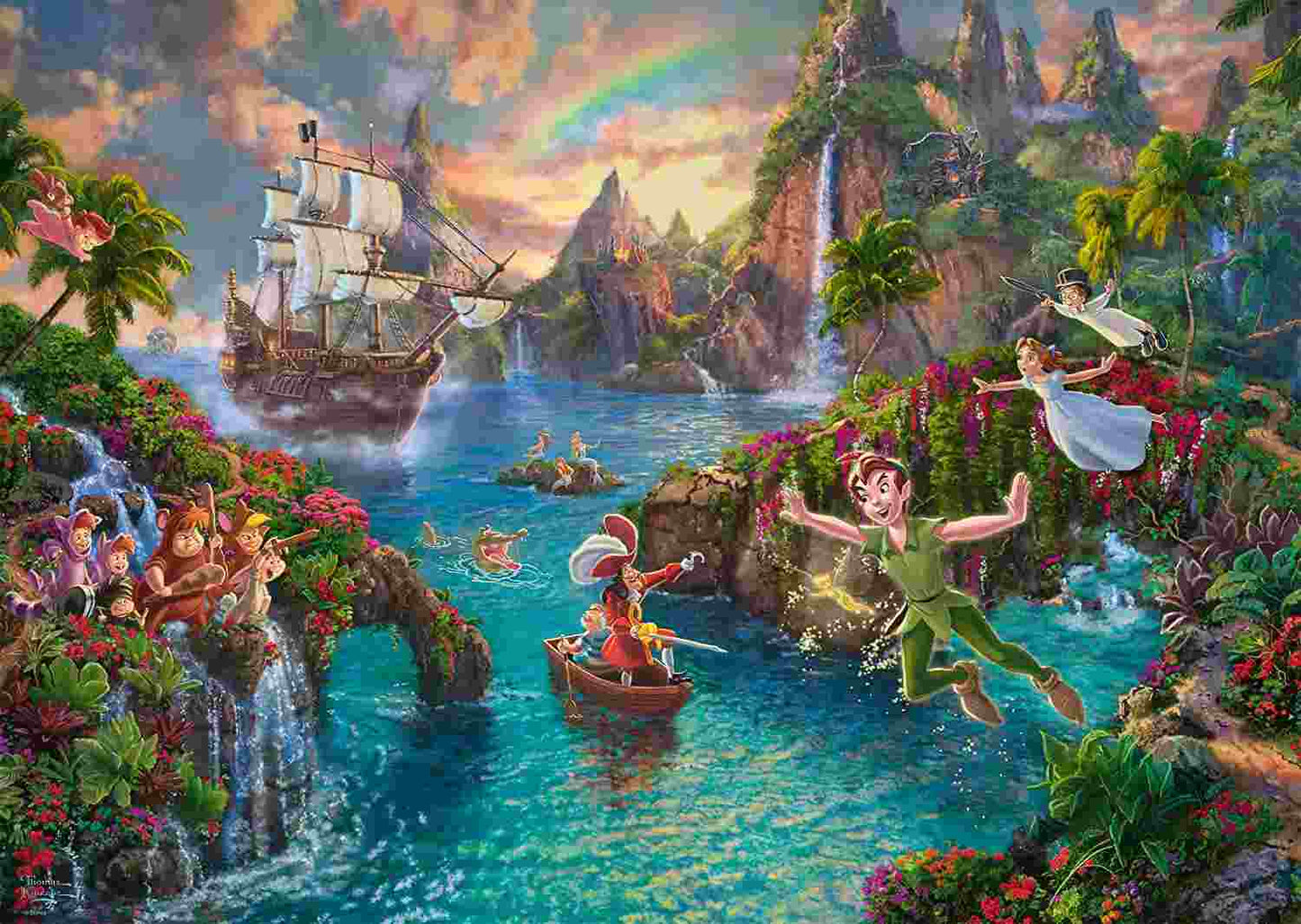 Thomas Kinkade Disney 1000 Puzzle Peter Pan's Never Land