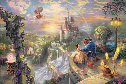 Thomas Kinkade Disney 1000 Puzzle Beauty and the Beast Dancing in the Moonlight