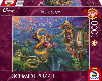 Thomas Kinkade Disney 1000 Puzzle Tangled Up In Love