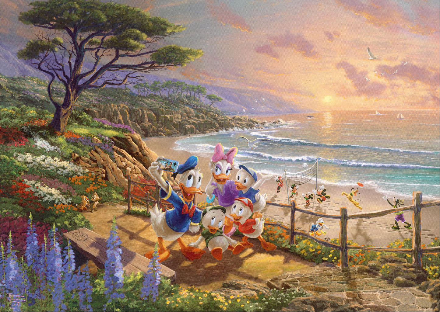 Thomas Kinkade Disney 1000 Puzzle Donald And Daisy A Duck Day